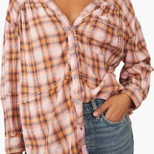 We The Free One of the Boys Plaid Tunic Blouse